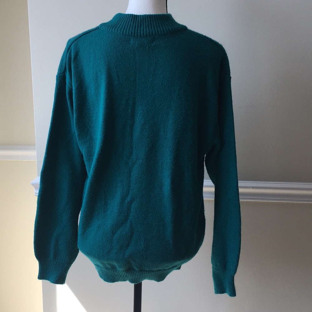 Italian style floral Flower green pink sweater - Picture 3 of 7